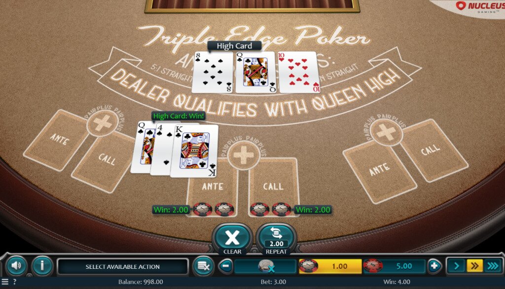 Triple Edge Poker - Winner