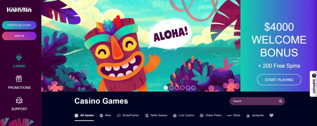 Kahuna Casino Welcome Bonus