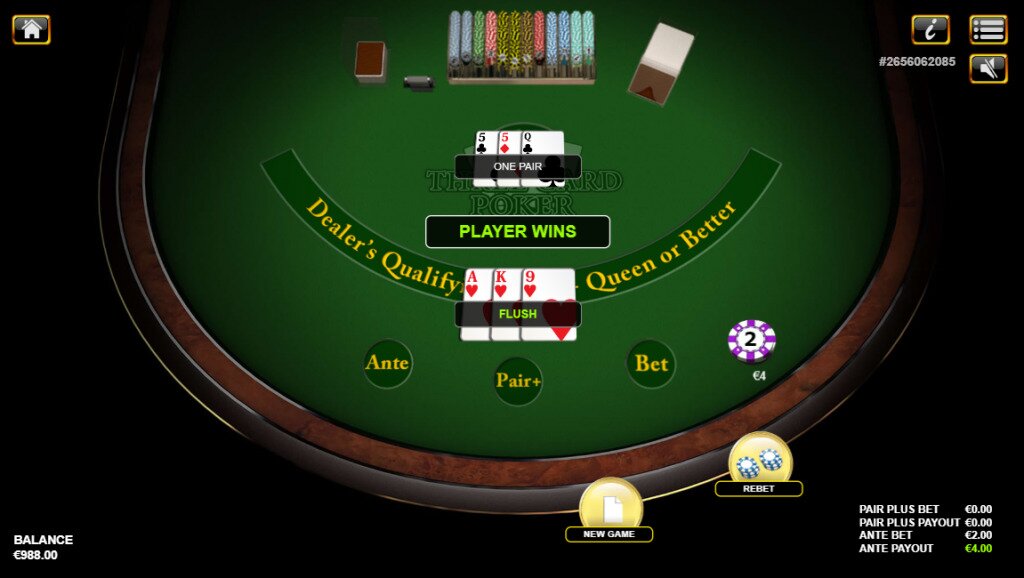 Tri-Card Poker Flush