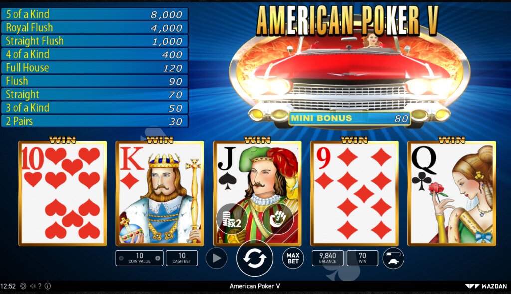 American Poker V Straight
