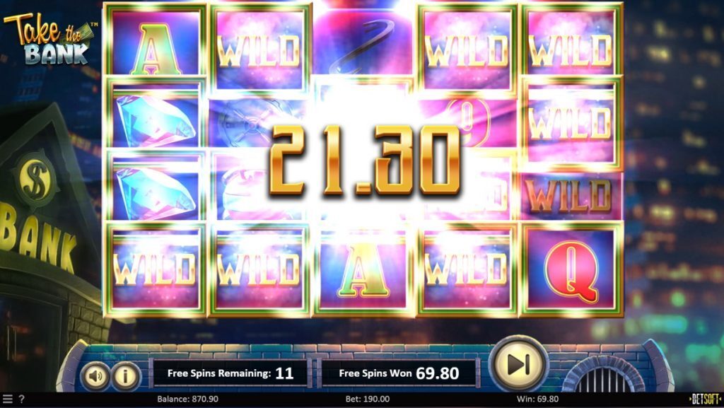 Take the Bank Free Spins Wilds