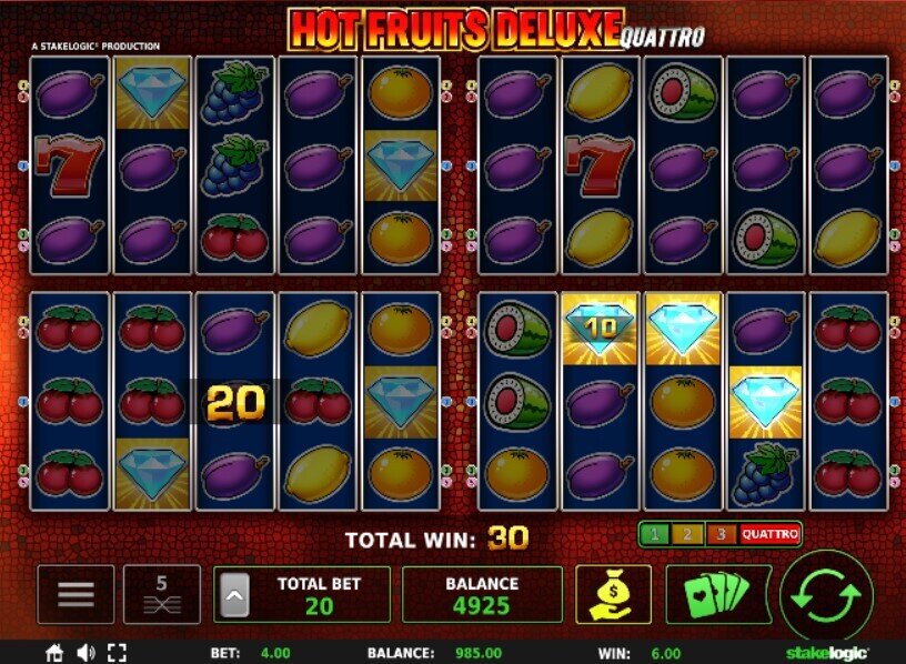 Hot Fruits Deluxe Quattro Multi Game Win