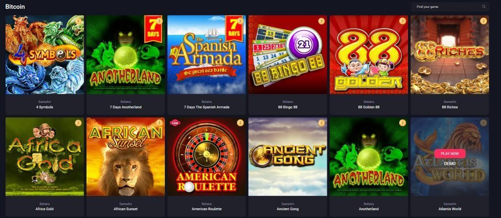 Woo Casino BTC Games