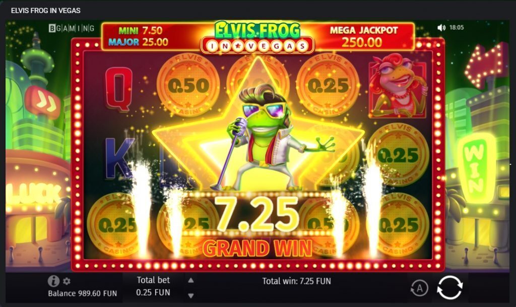 Elvis Frog in Vegas Grand Win