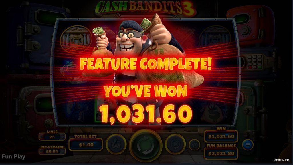 Cash Bandits 3 Bonus Mega Winner