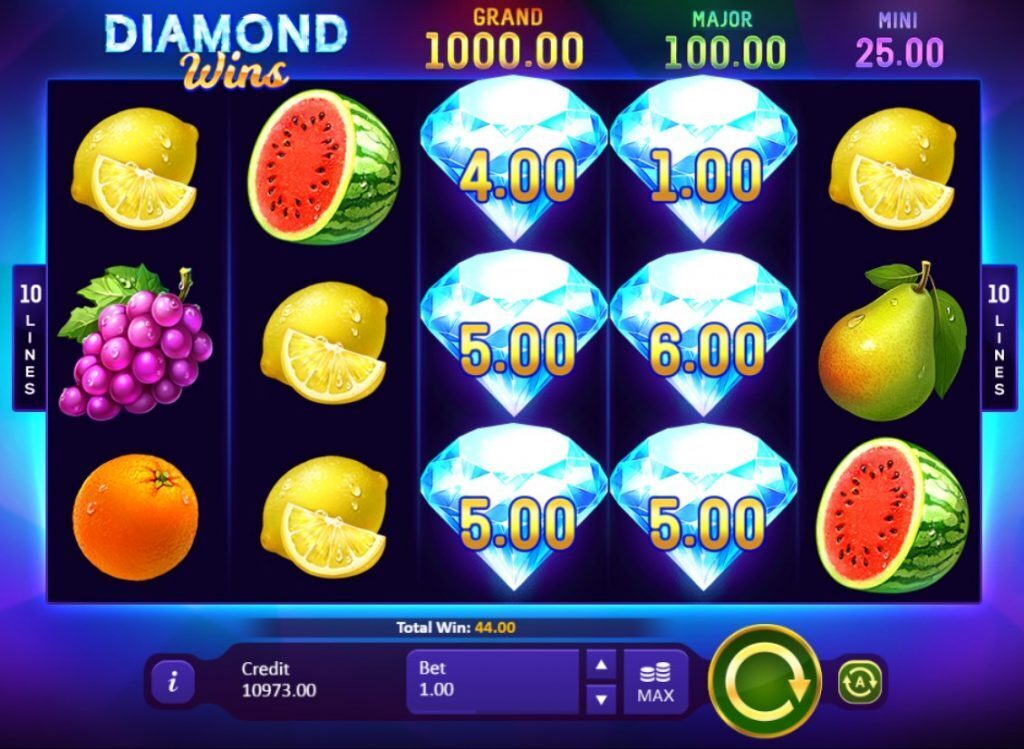 Diamond Wins Hold and Win Bonus Trigger