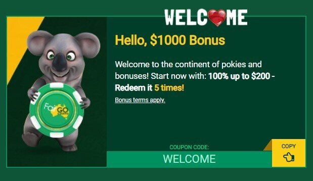 Fair Go Casino Welcome Bonus