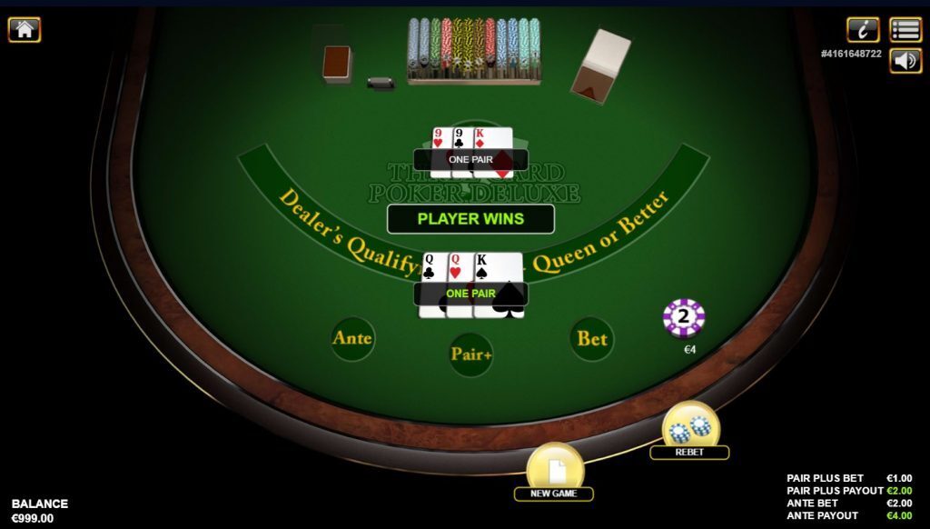 Three Card Poker Deluxe Winner