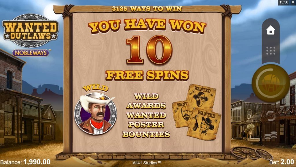 Wanted Outlaws Free Spins