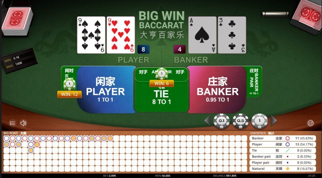 Big Win Baccarat Multi Pair Winner