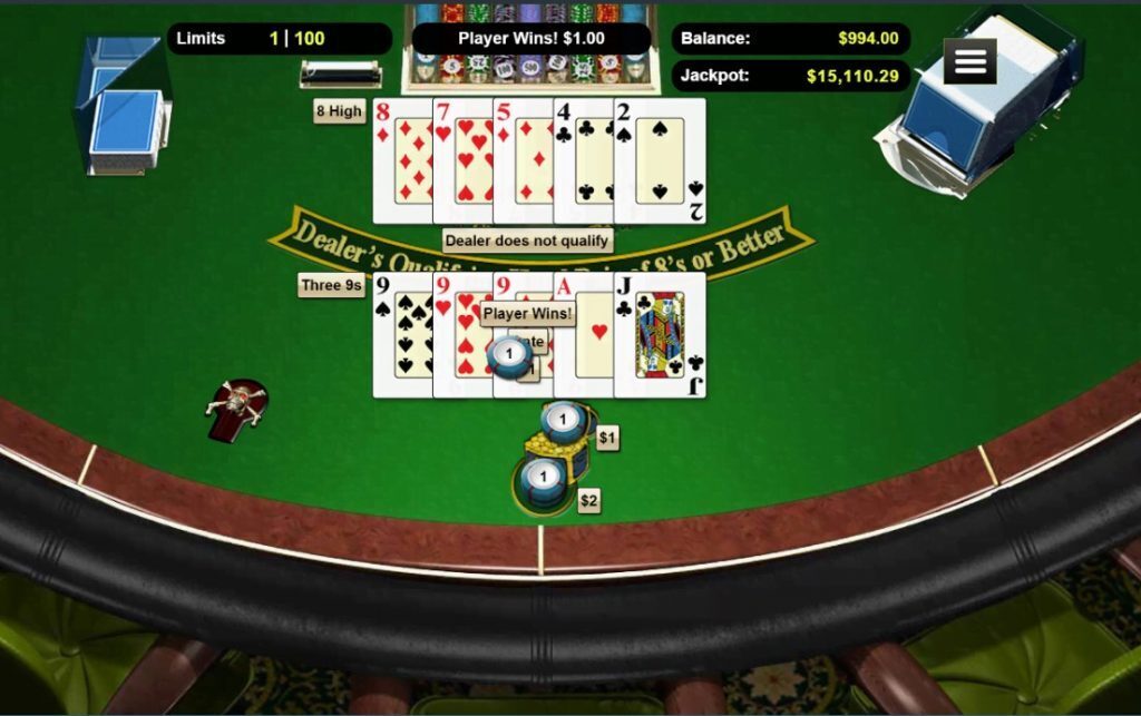 Caribbean Draw Poker Winning Hand 2