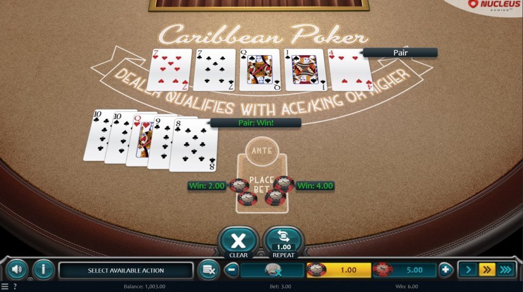 Caribbean Poker Main Game