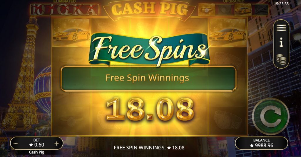 Cash Pig Free Spins Winnings