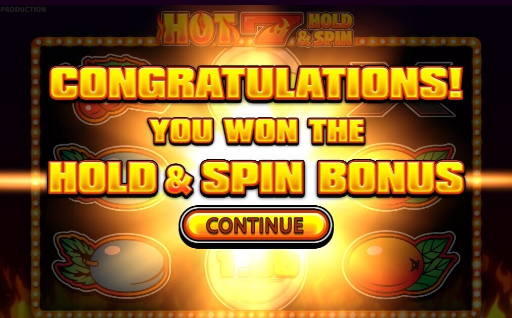 Hot 7 Hold & Spin Hold and Spin Bonus