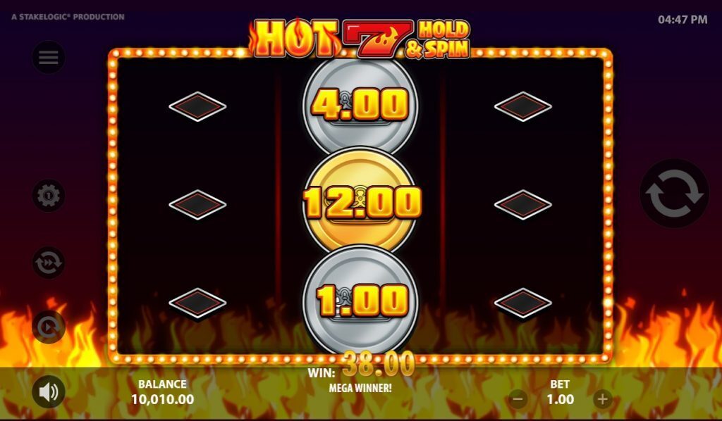 Hot 7 Hold & Spin Hold and Spin Bonus Game