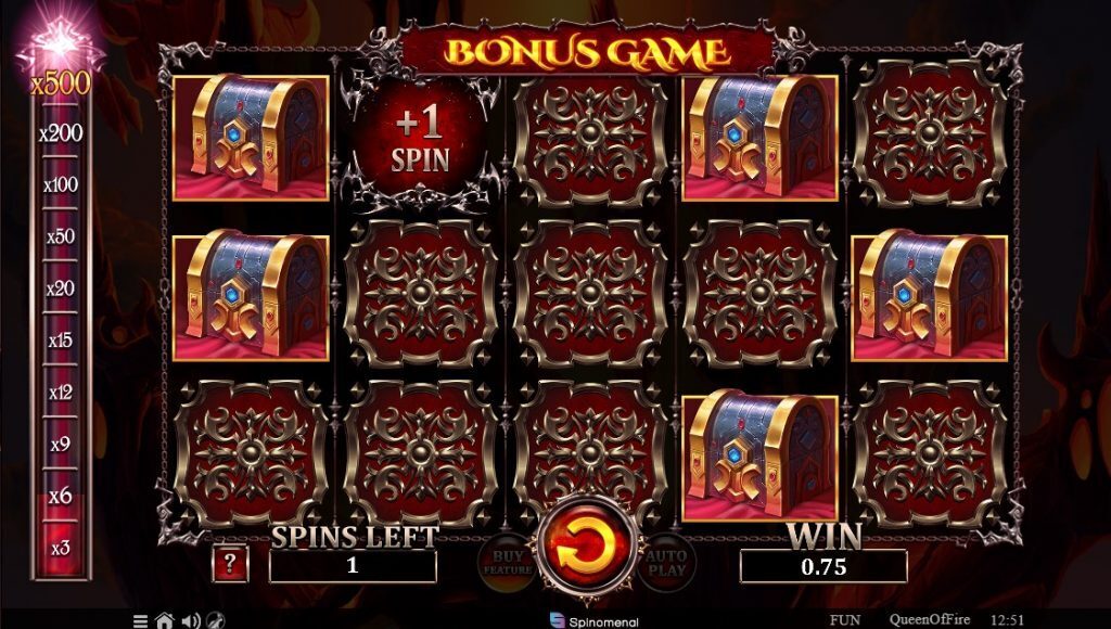 Queen of Fire Bonus Game