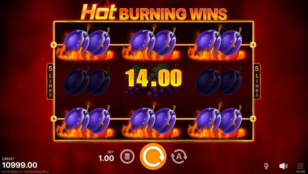 Hot Burning Wins Plums Win