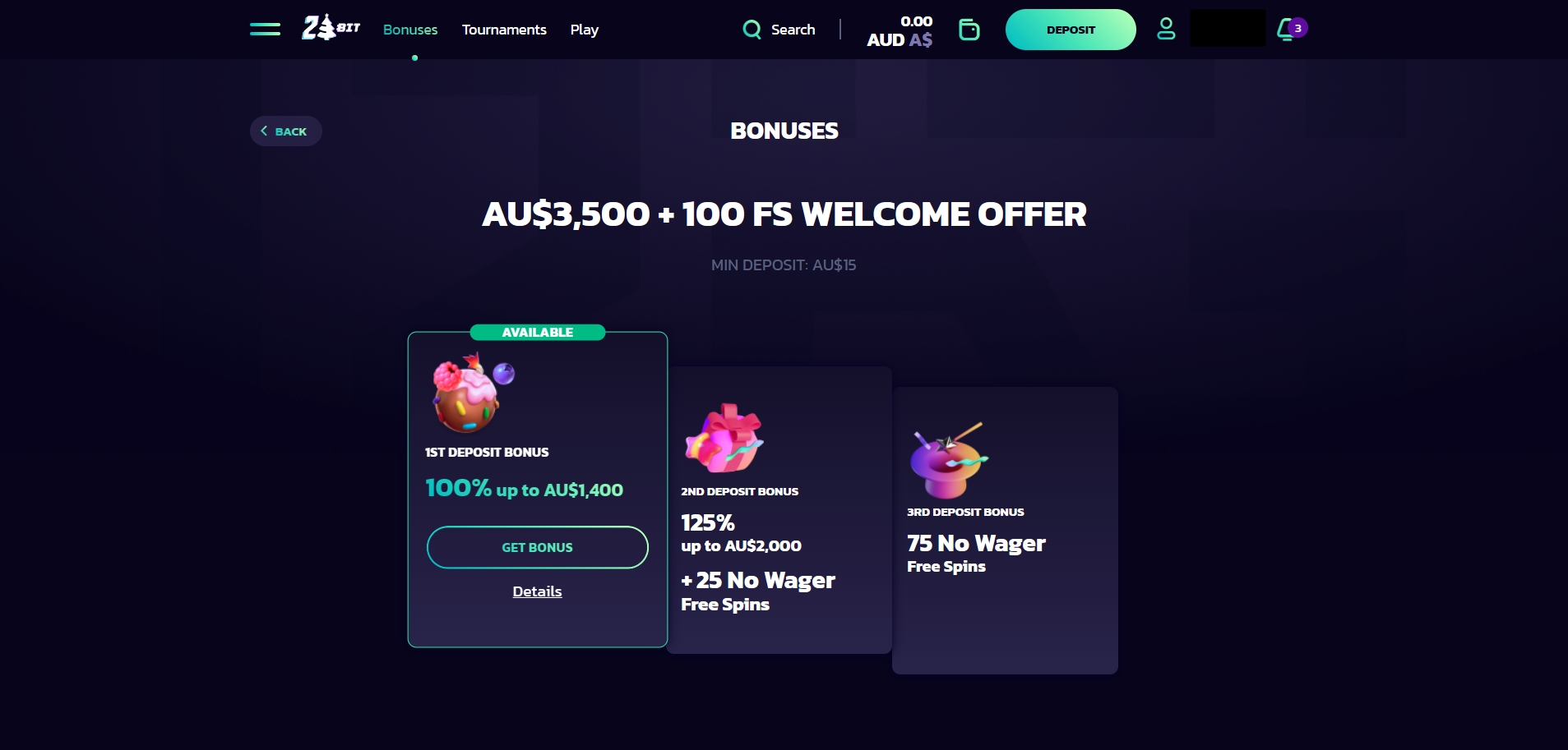 21Bit Casino bonuses