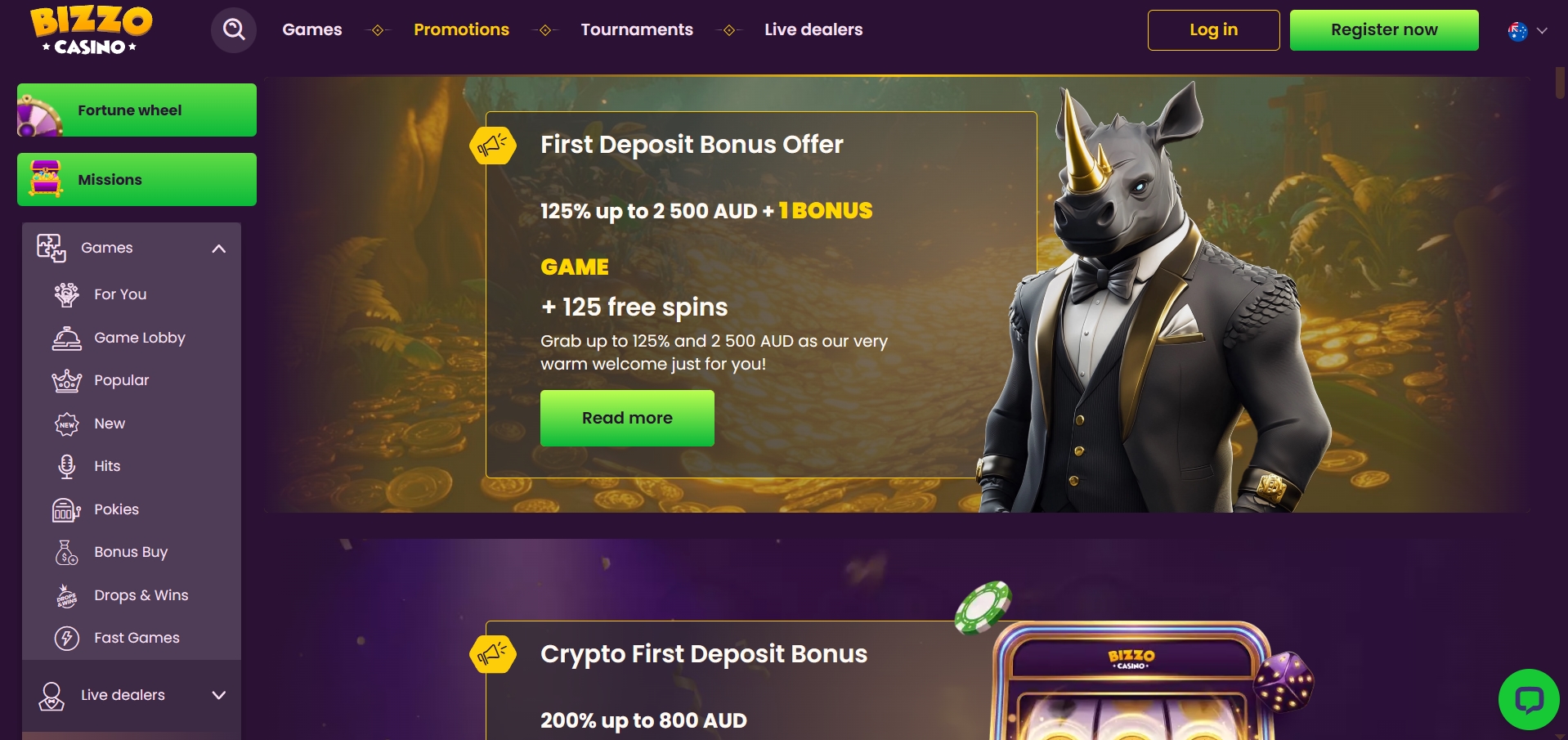 Bizzo Casino bonuses