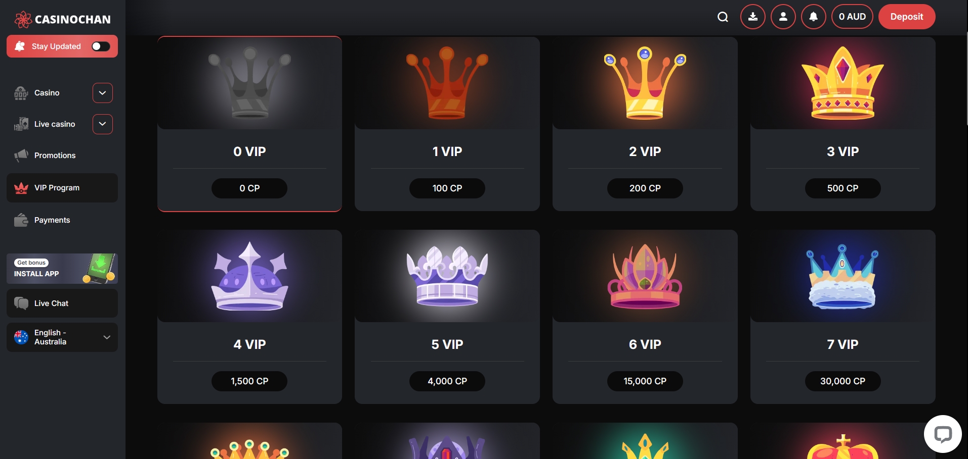 CasinoChan VIP program