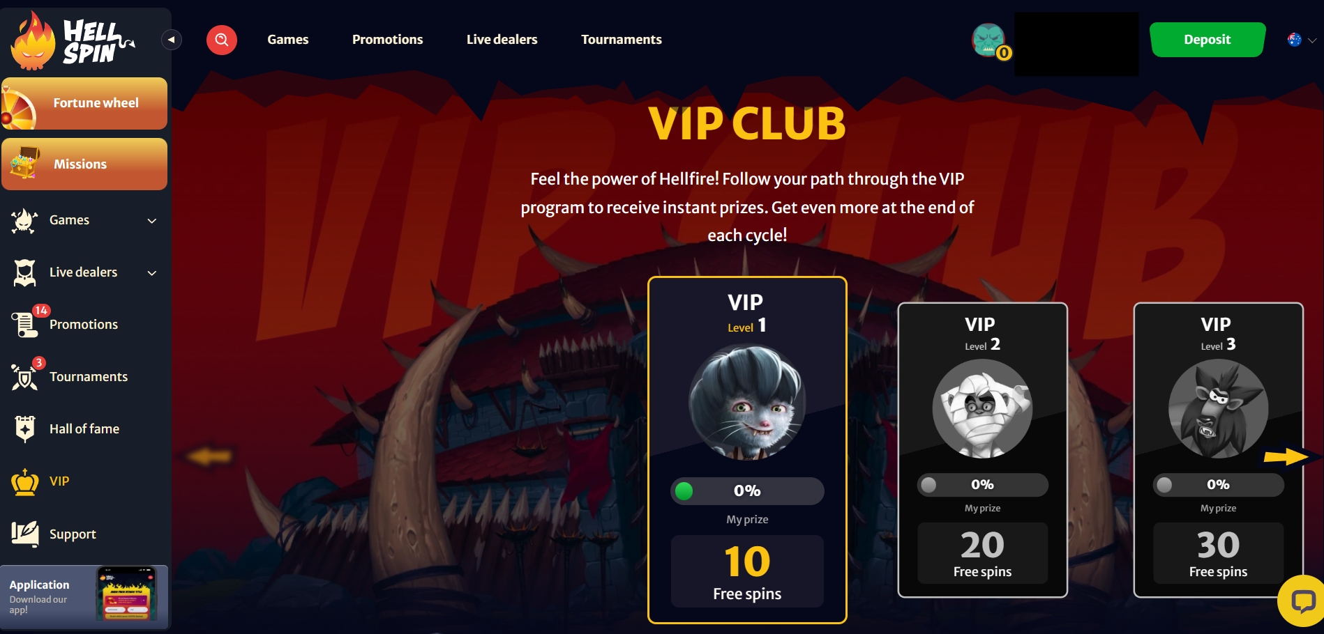 HellSpin Casino VIP program