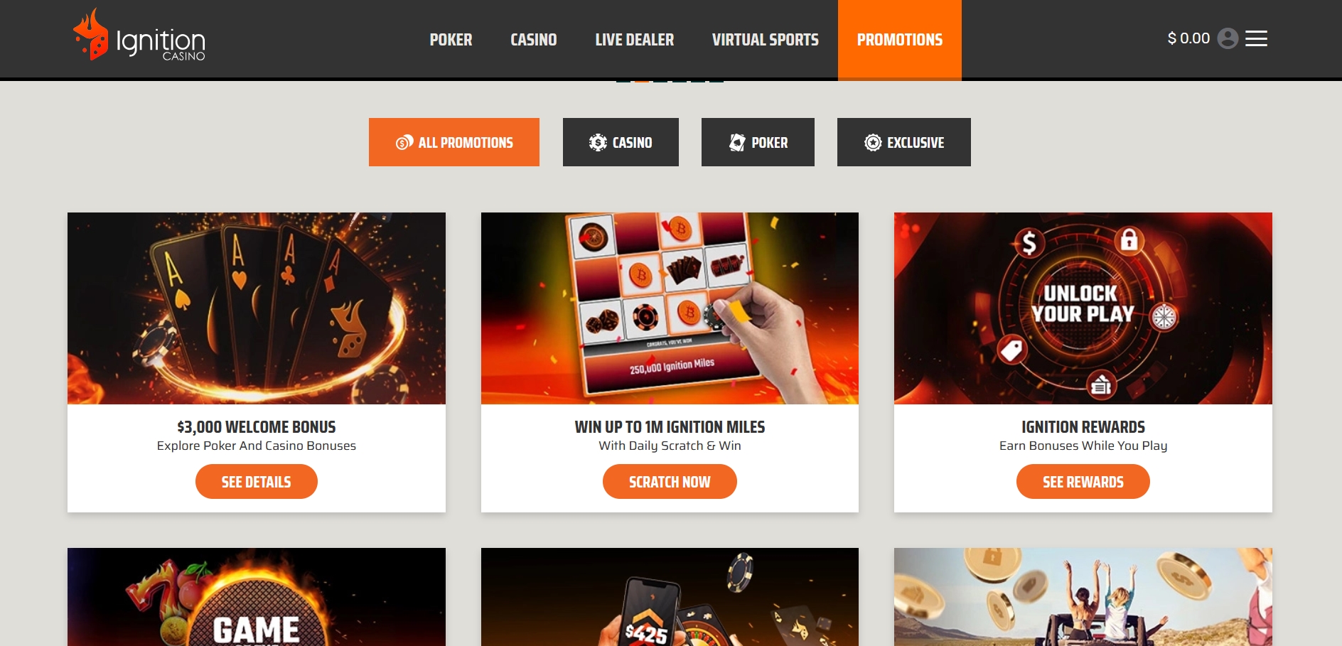 Ignition Casino Bonuses and Promotions