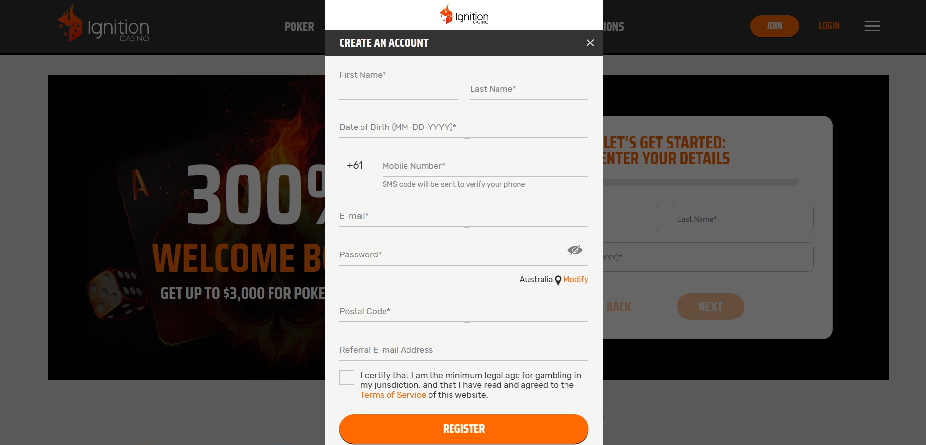 Ignition Casino Registration