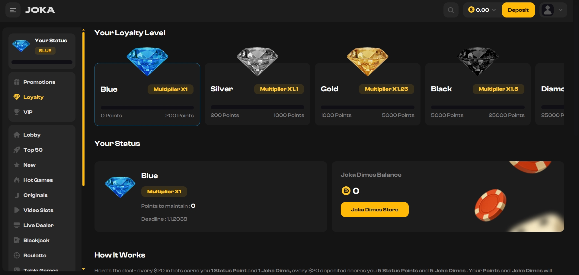 Joka Casino Loyalty program