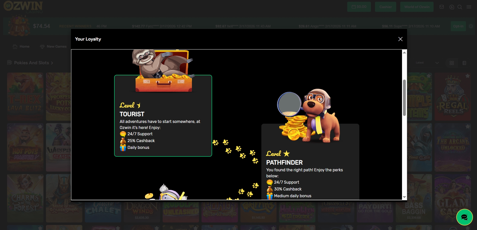 Ozwin Casino Loyalty Program