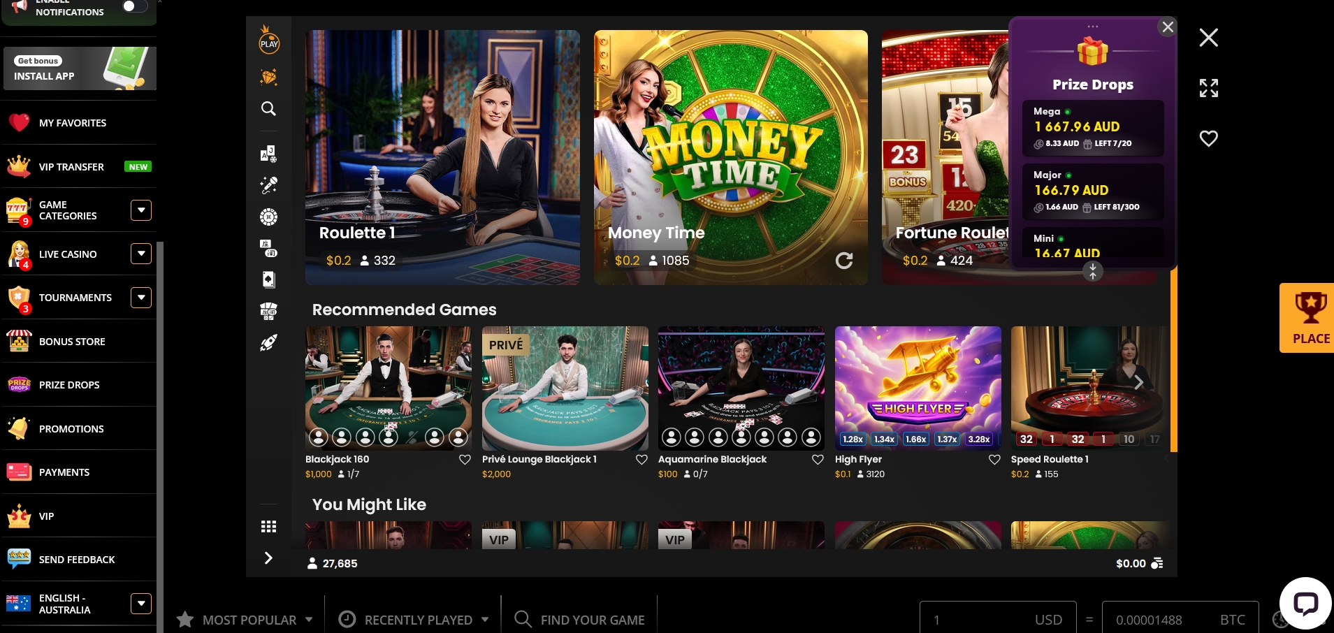 Playamo Live dealer games