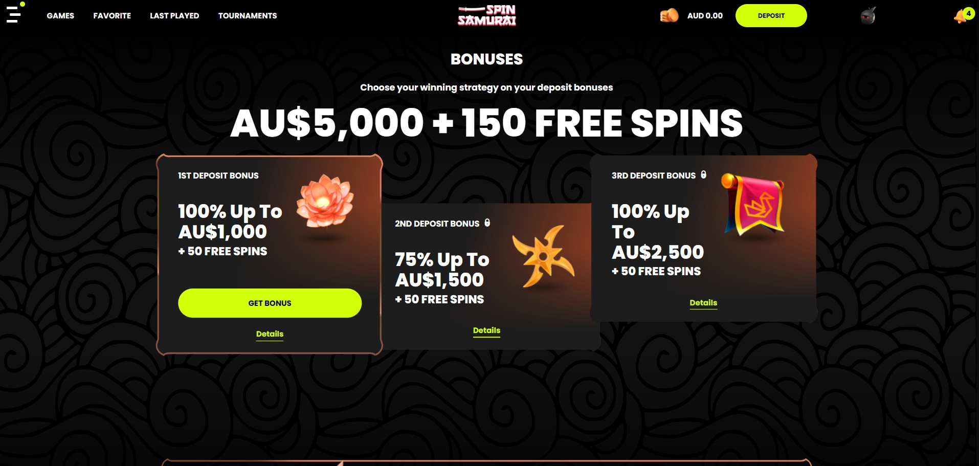 Spin Samurai Casino Welcome Bonus