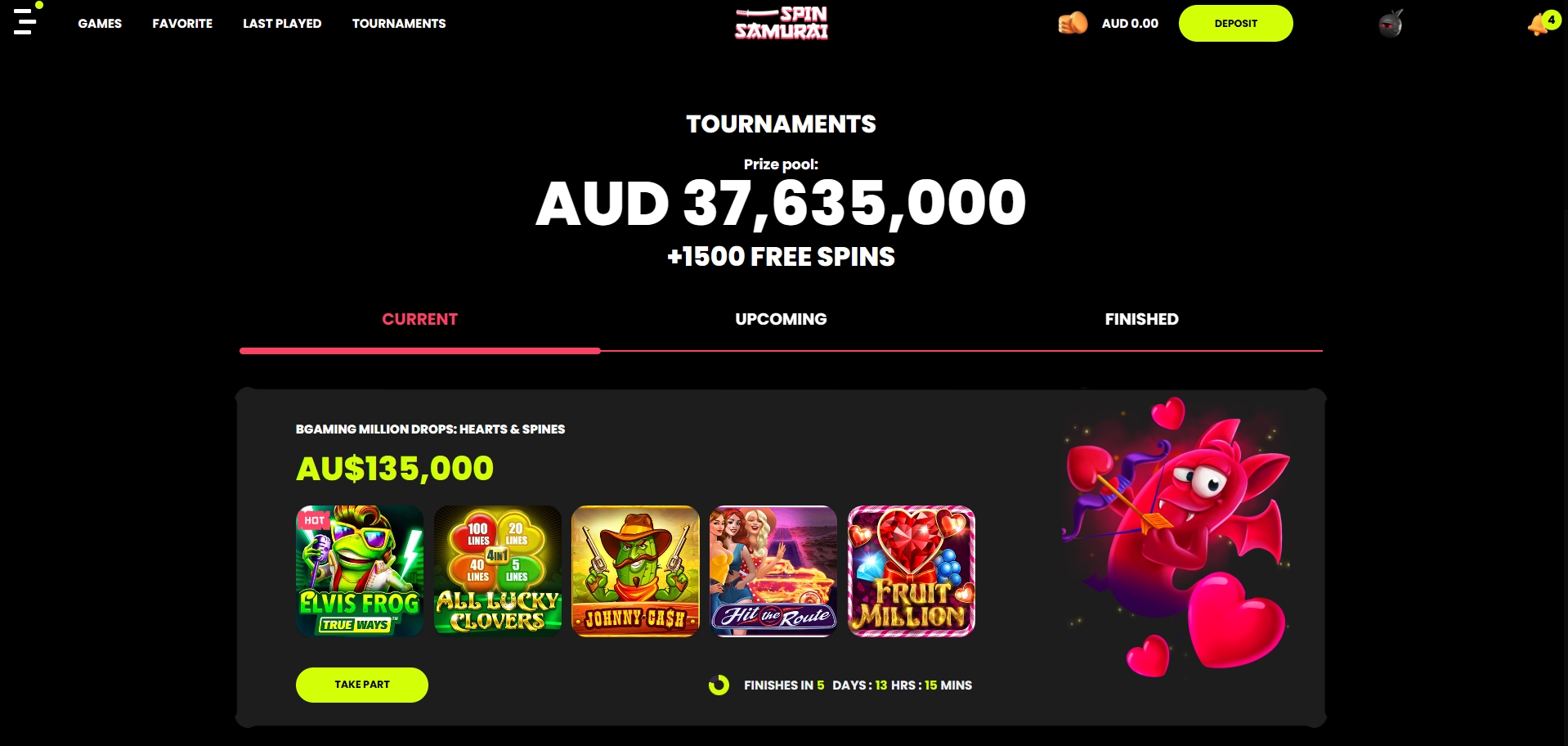 Spin Samurai Casino Tourneys
