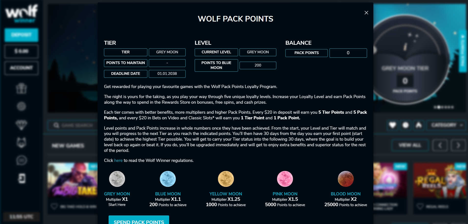 Wolf Winner Casino Loyalty Program