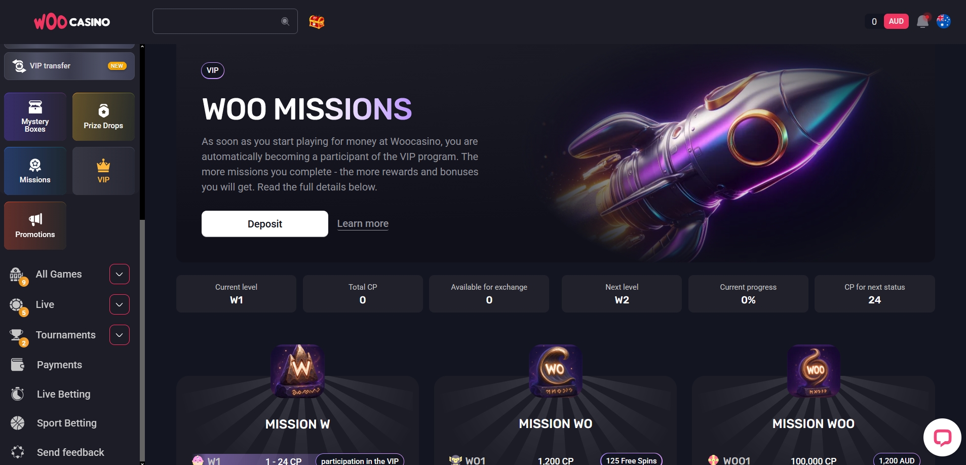 Woocasino VIP program