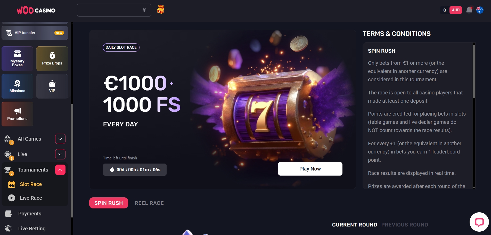 Woocasino tournaments