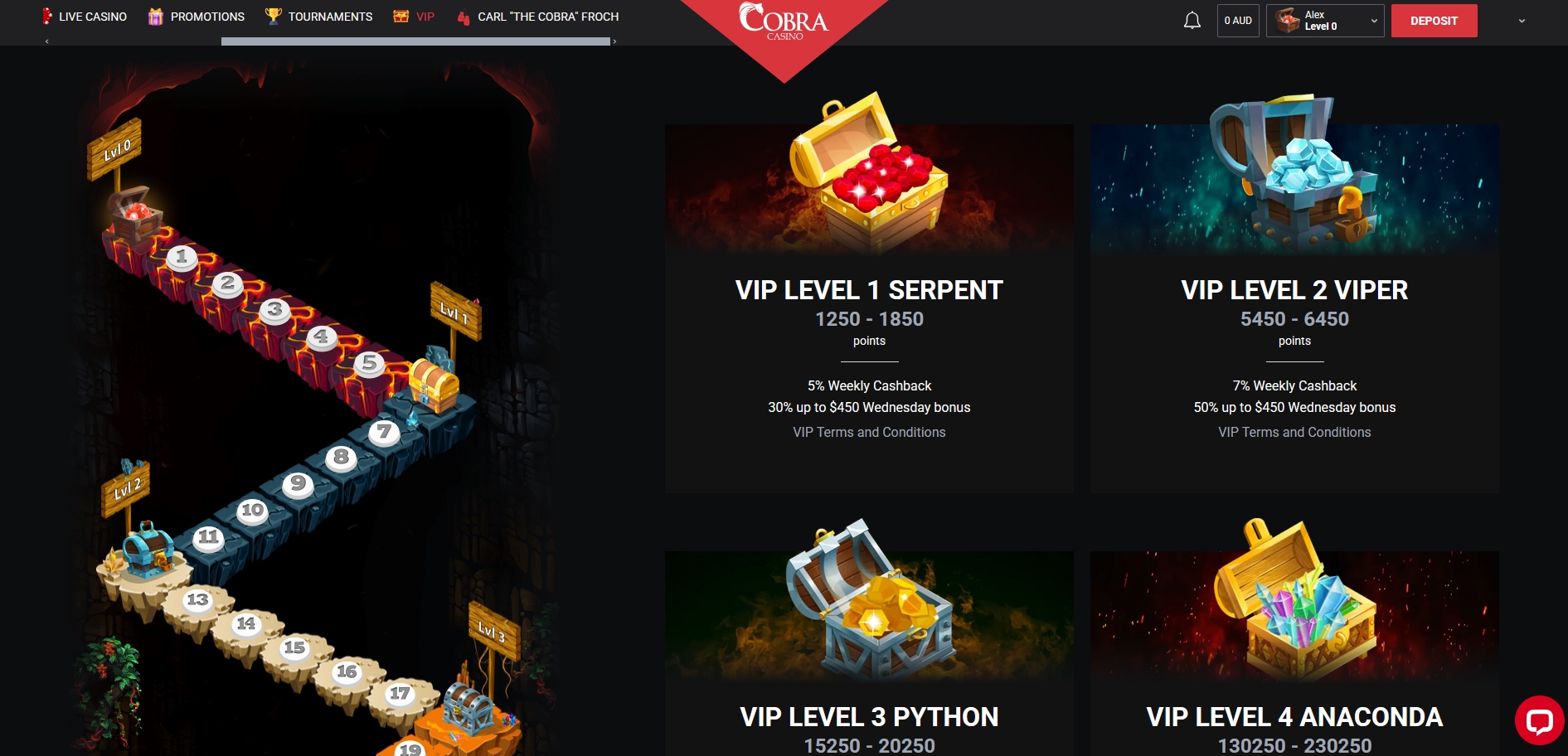 Cobra Casino VIP program