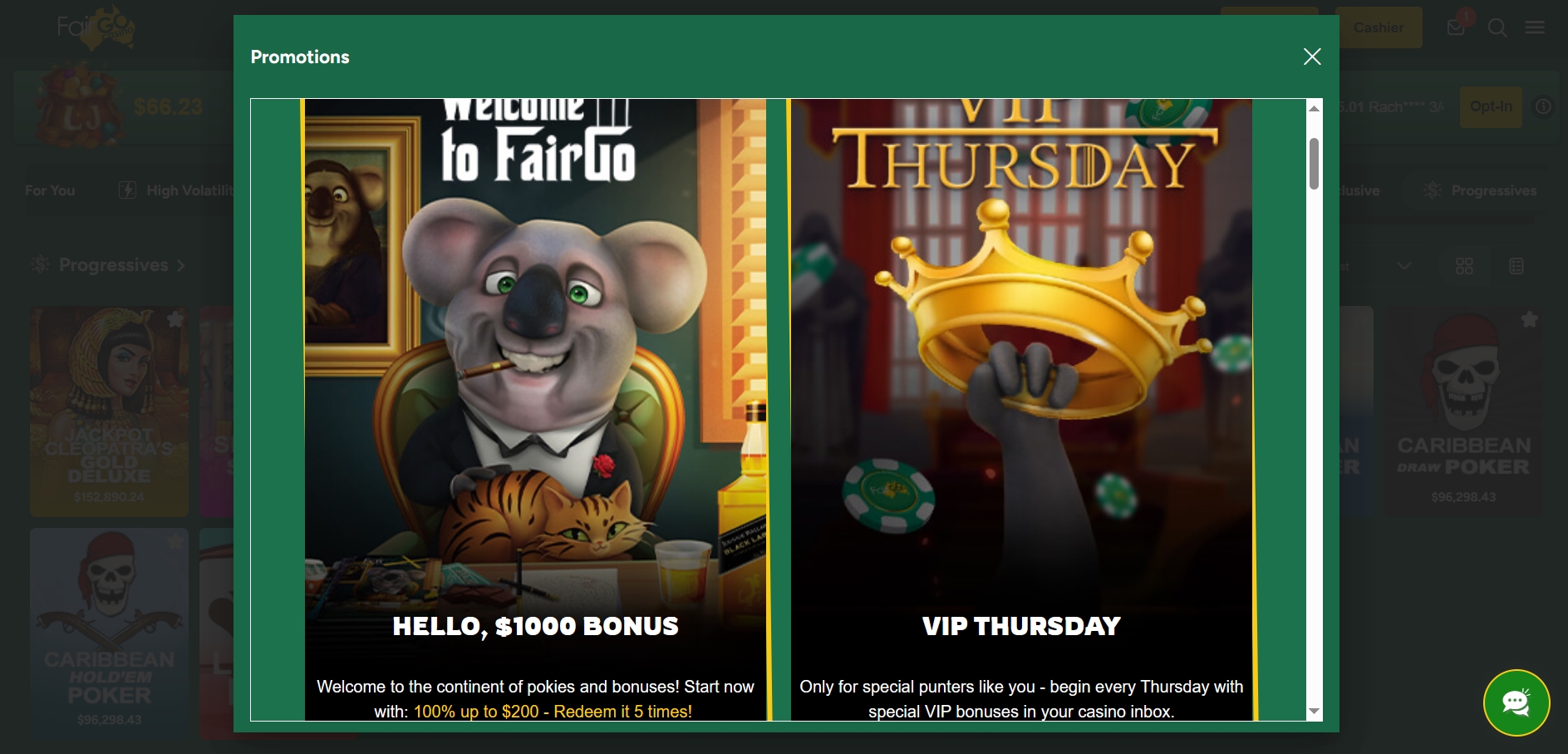 Fair Go Casino Welcome Bonus