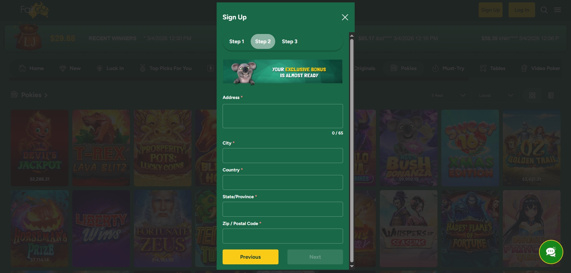 Fair Go Casino Signup 2