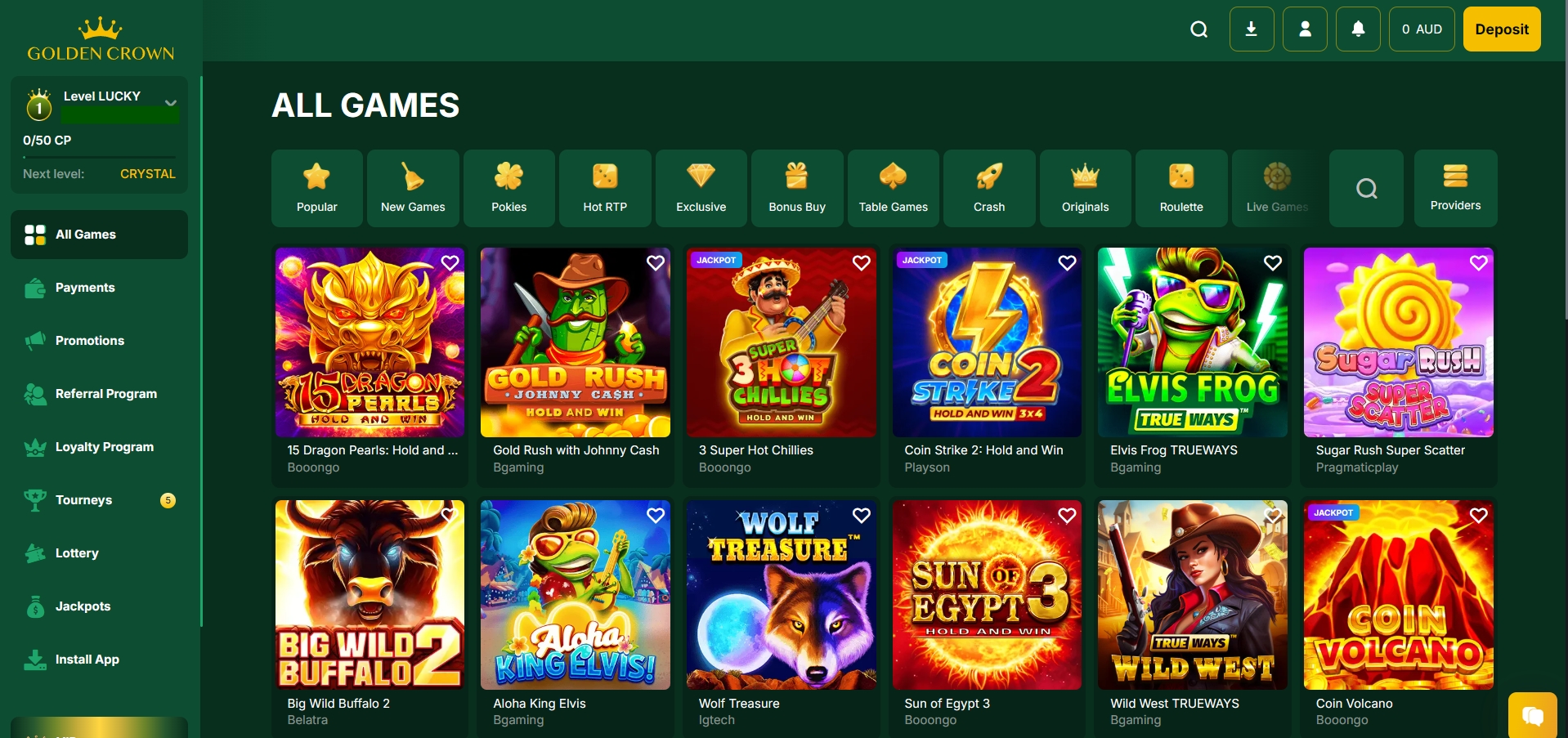 Golden Crown Casino Lobby