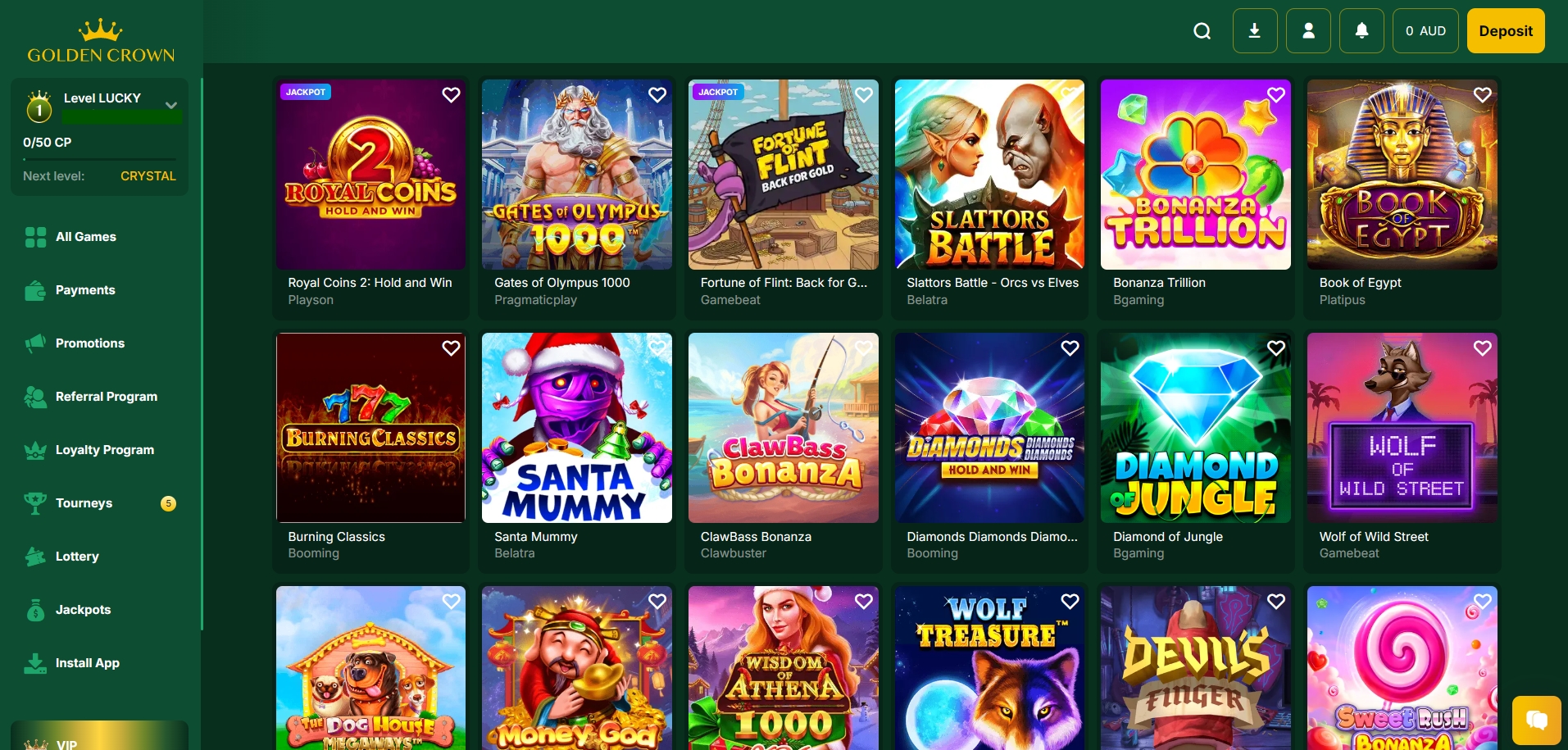 Golden Crown Casino Pokies and Games