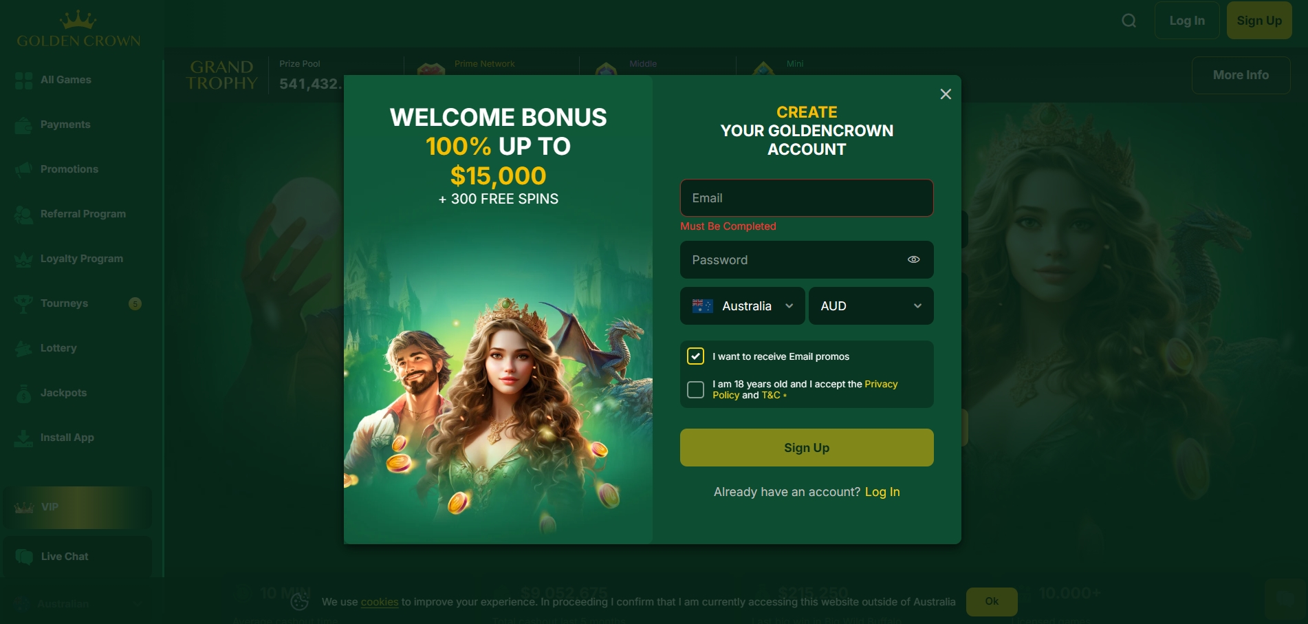 Golden Crown Casino Registration
