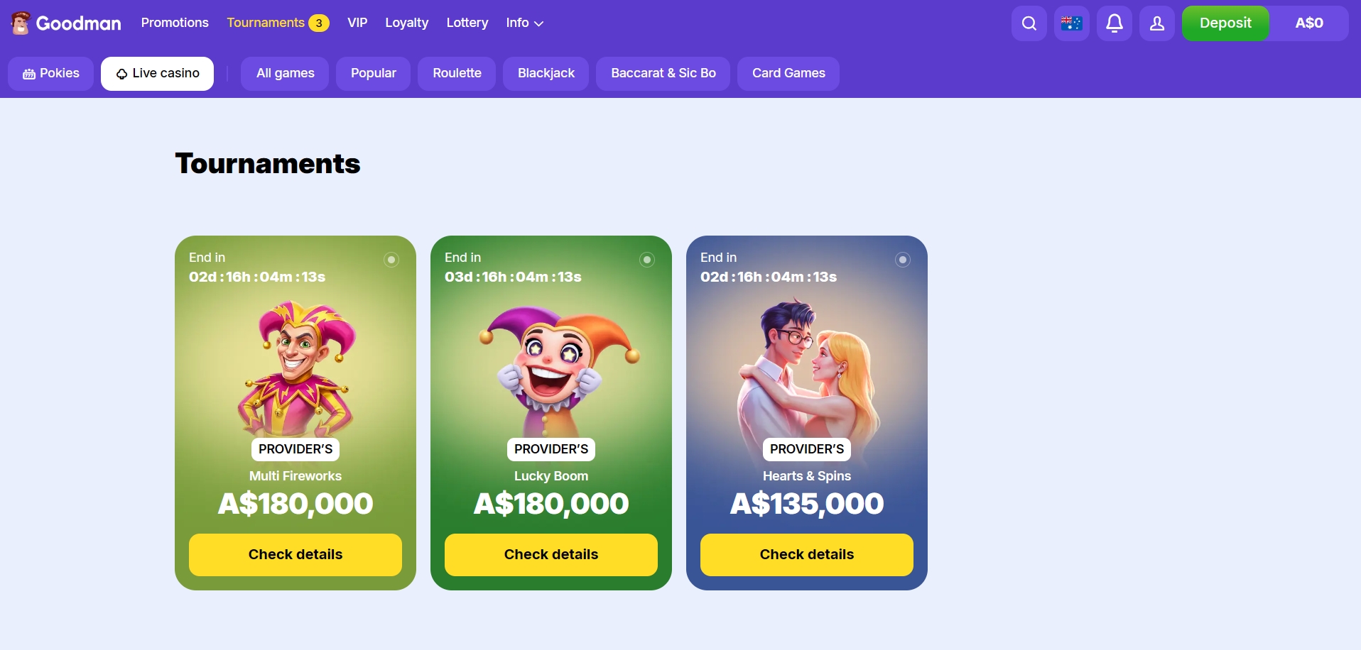 Goodman Casino tournaments