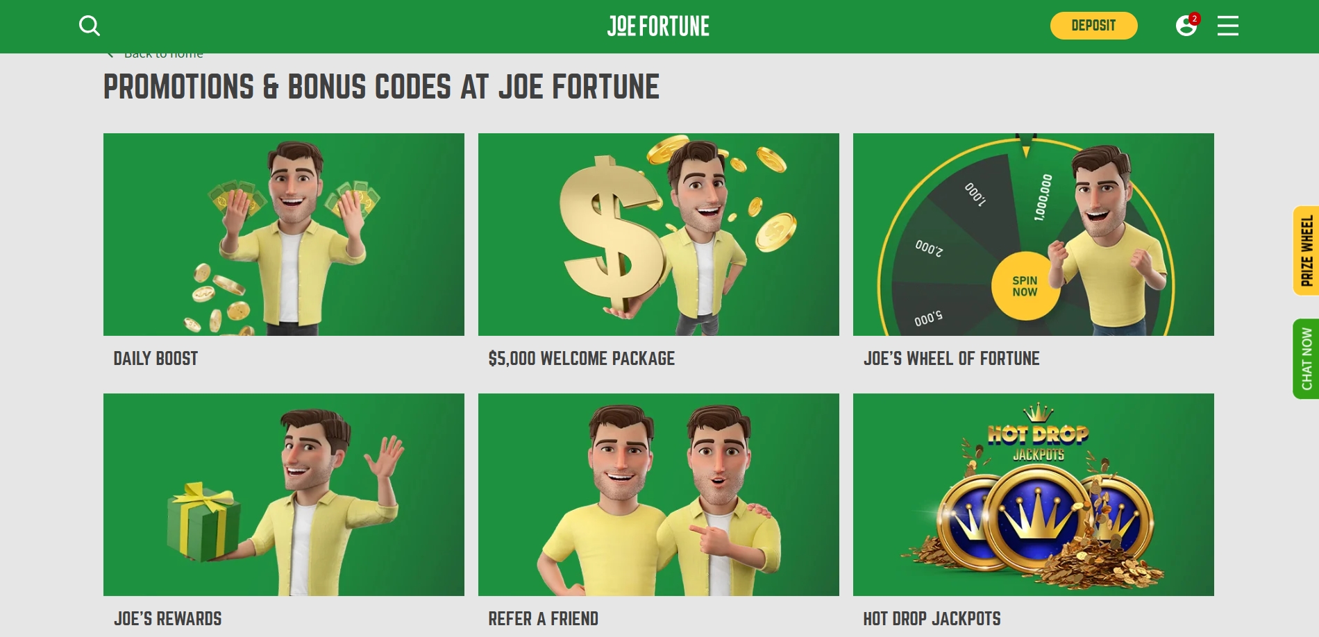 Joe Fortune Casino Bonuses