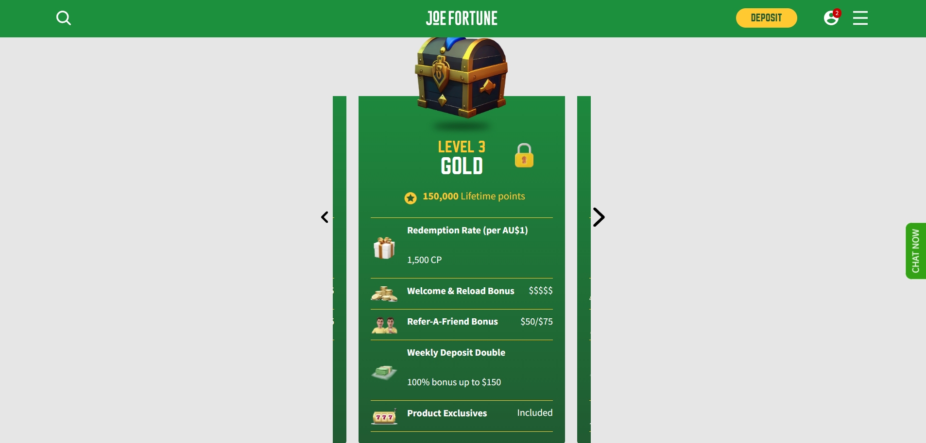 Joe Fortune Casino VIP