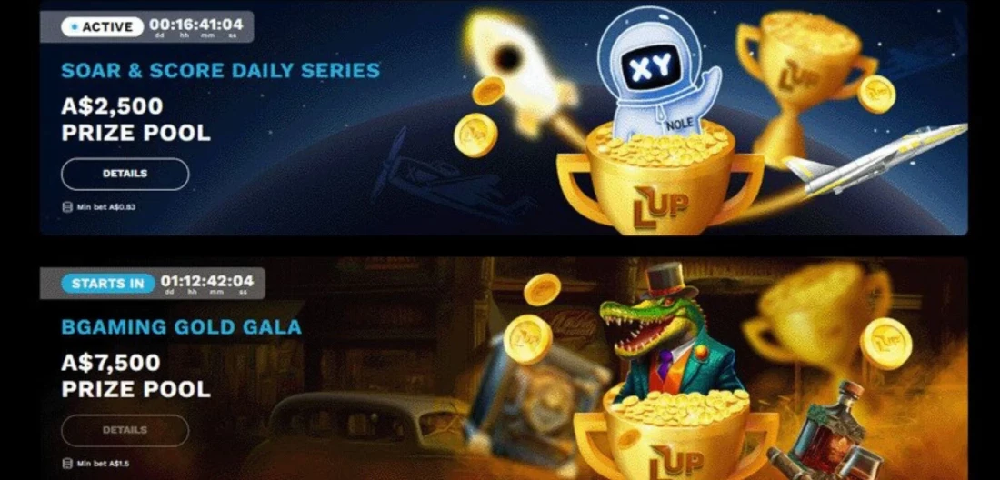 Tournaments with prize pools at LevelUp Casino