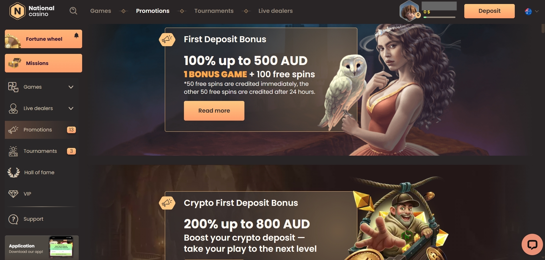 National Casino Welcome Bonus