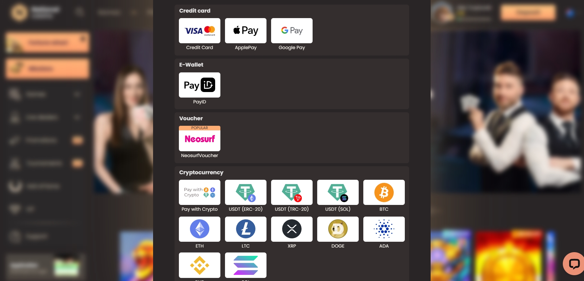 National Casino Deposit methods