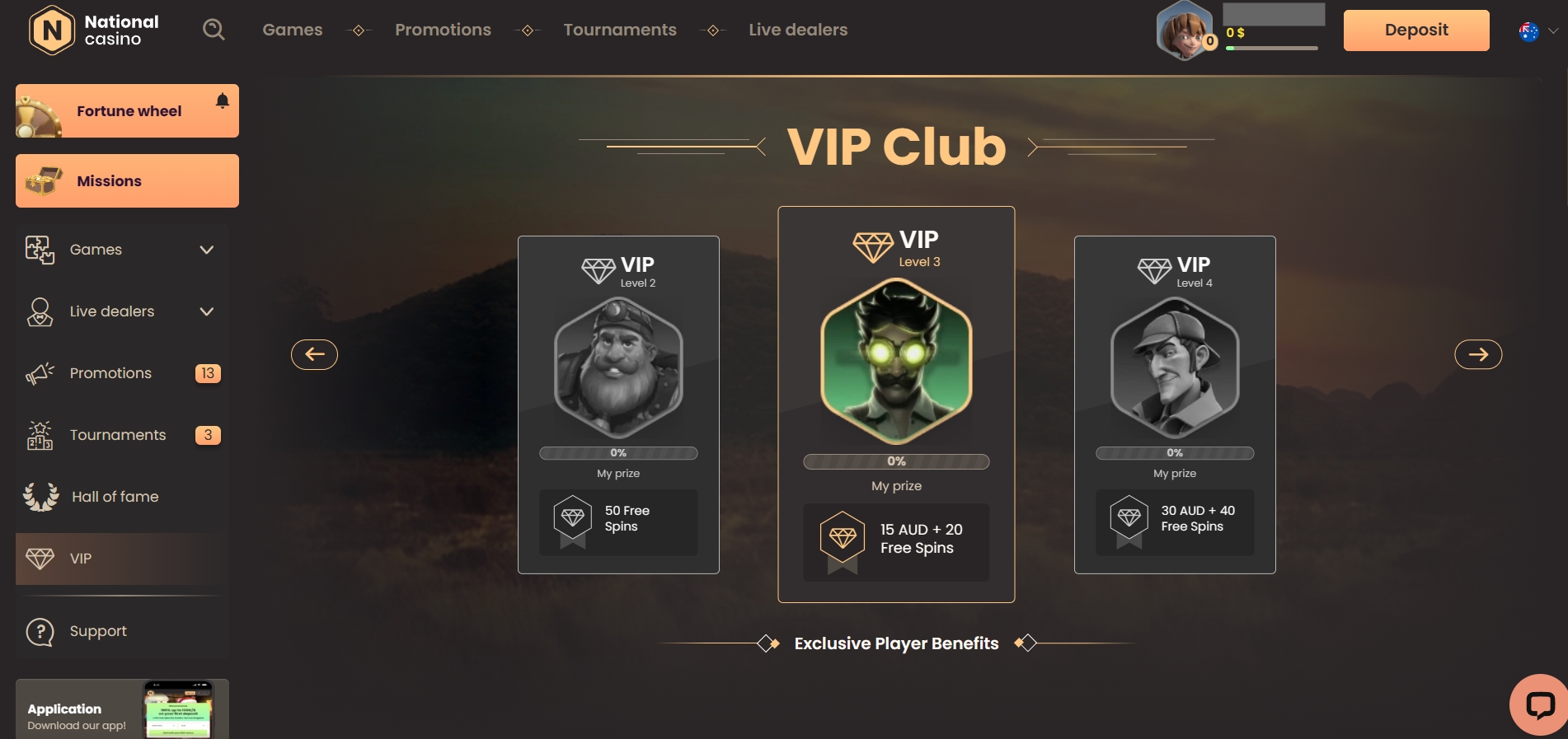 National Casino VIP program