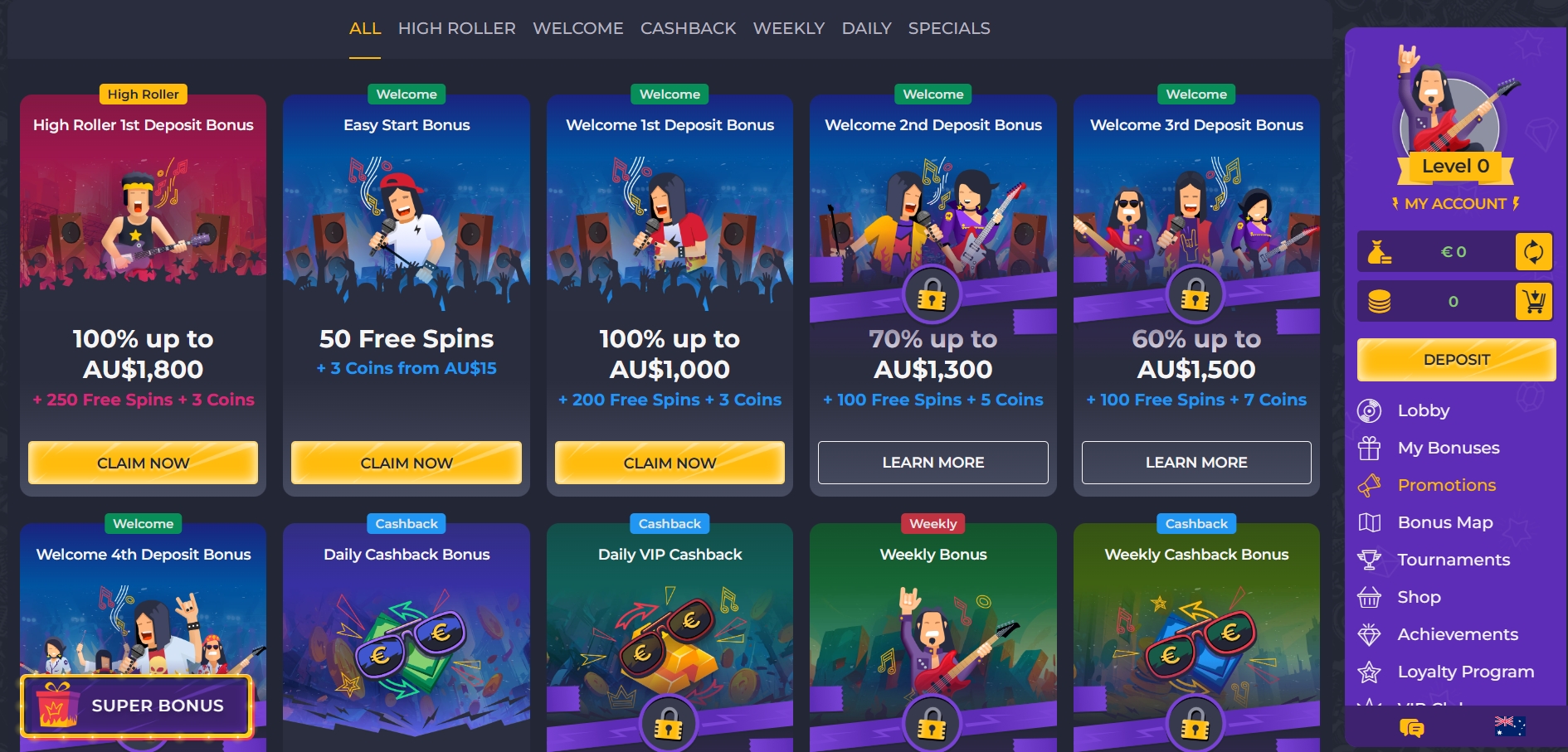 Rolling Slots Casino Bonuses and promotions
