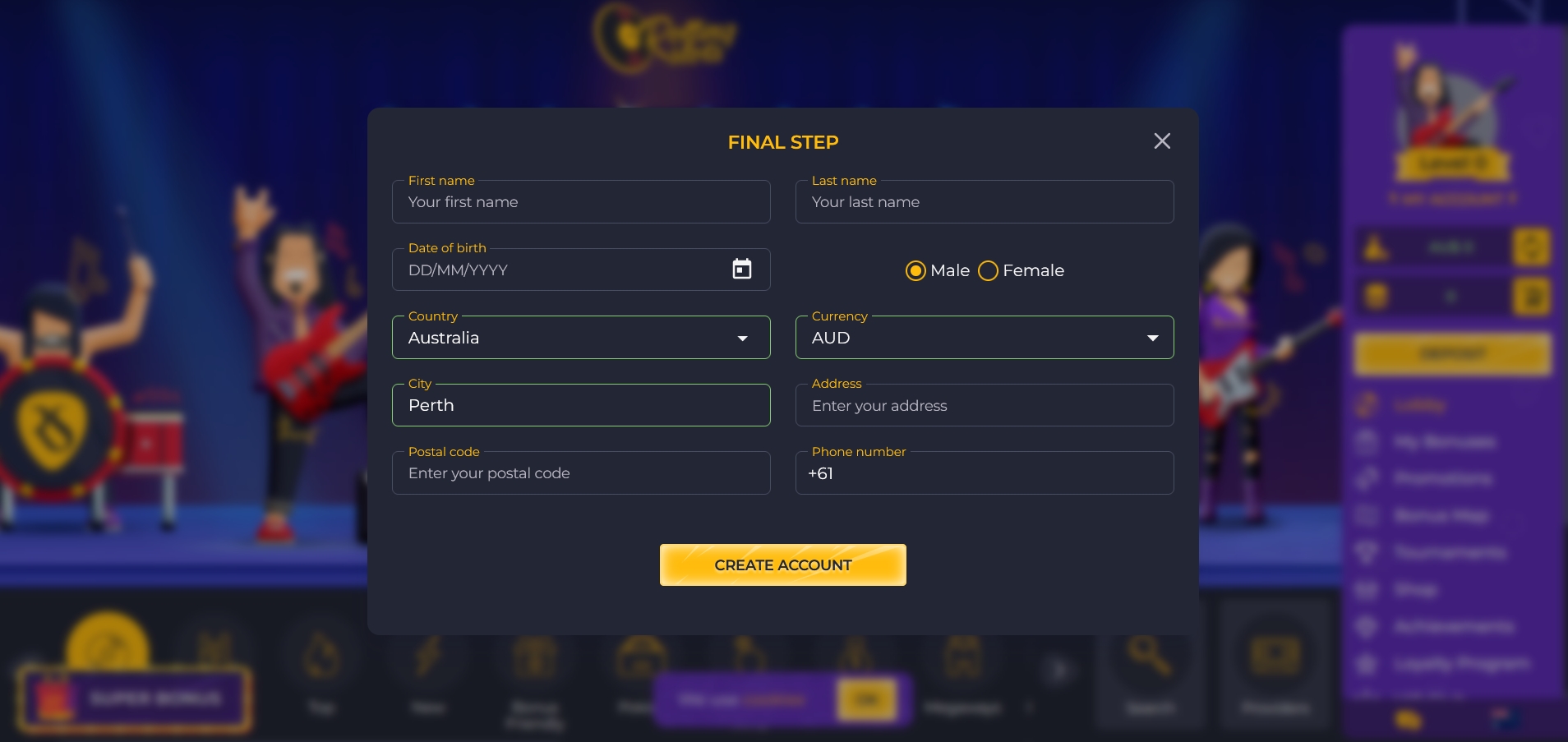 Rolling Slots Casino Signup 2
